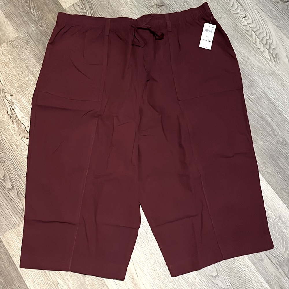 Karen Scott comfort waist Woven Capri “Malbec” purple Plus size 3X